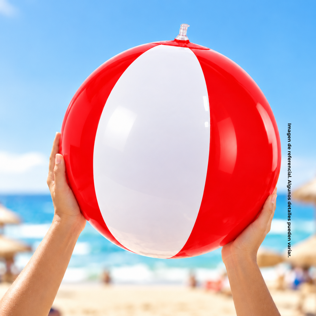 Pelotas Pvc Rojo 18 Plg Inflable Con Gajos Blancos