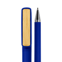 Lapicero, plástico, azul reflex, Nez clip de bambú