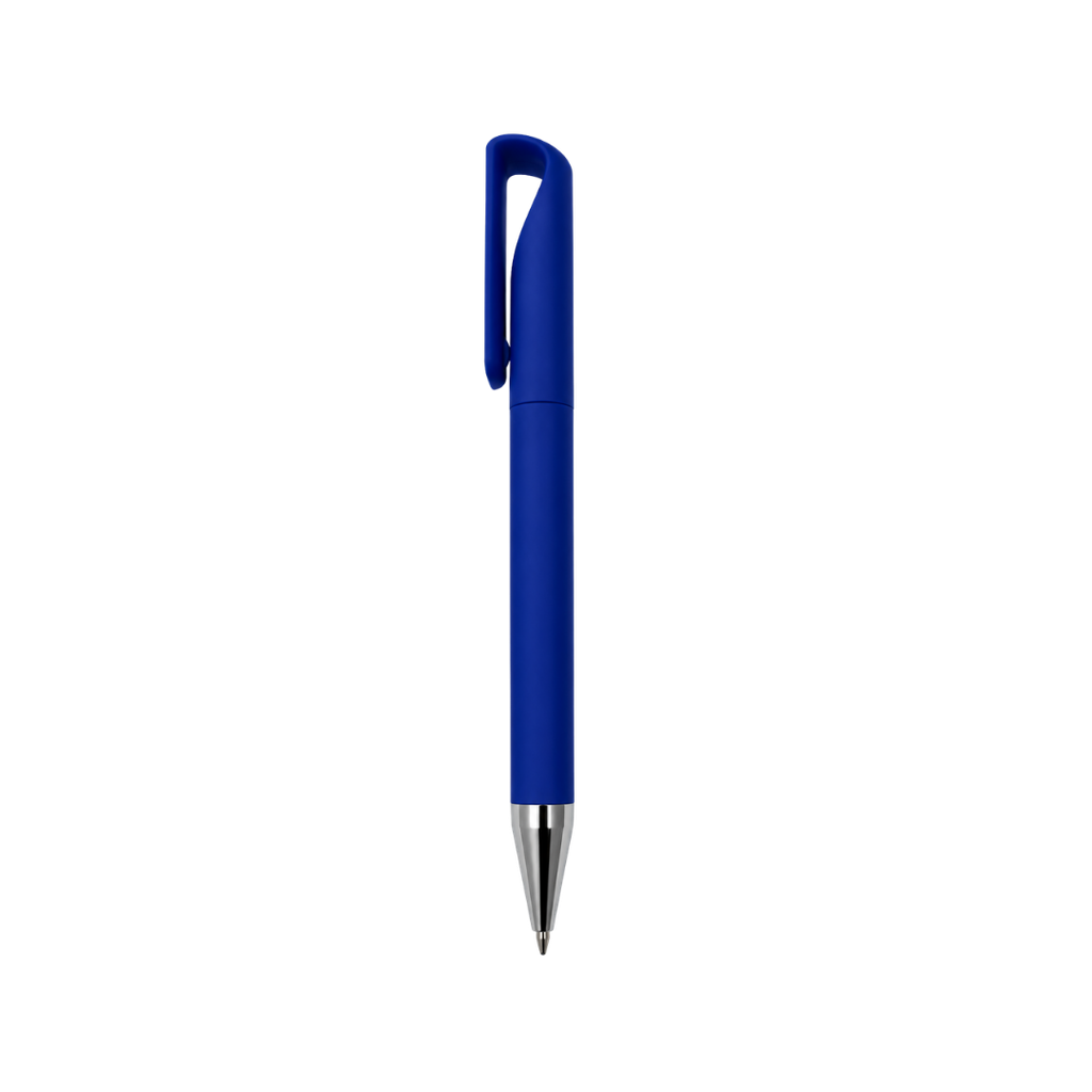 Lapicero, plástico, azul reflex, Nez clip de bambú