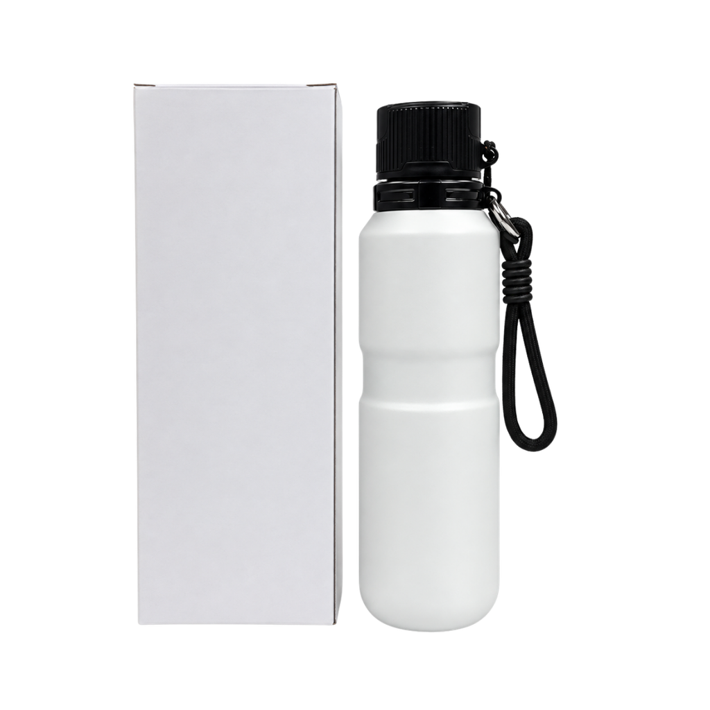 Termo Acero Inoxidable Blanco Mate 650 Ml Tour Doble Pared Con Boquilla De Seguridad