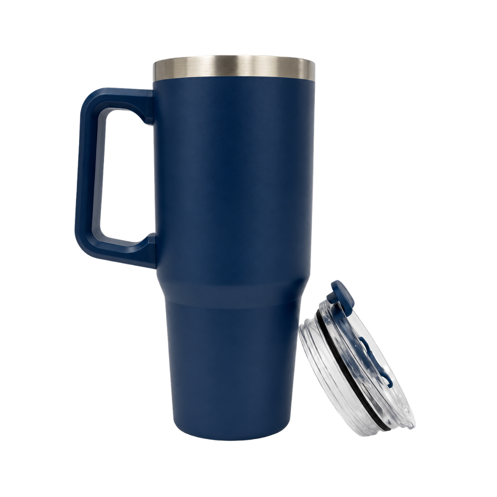 TAZA, ACERO INOXIDABLE, AZUL OSCURO, 30 oz, BOLDYS DOBLE PARED CON PAJILLA