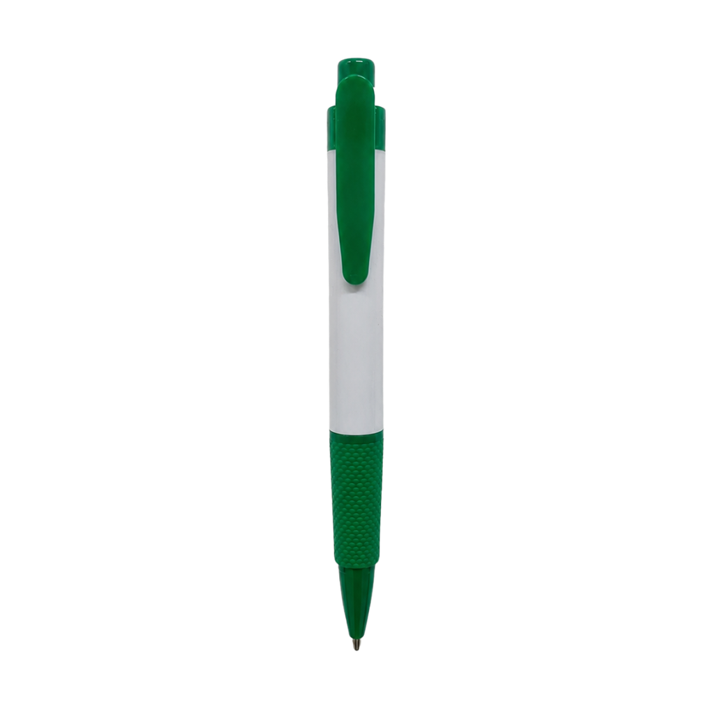 lapiceros, plástico, verde, 13.4 centimetros, brumos con goma antideslizante