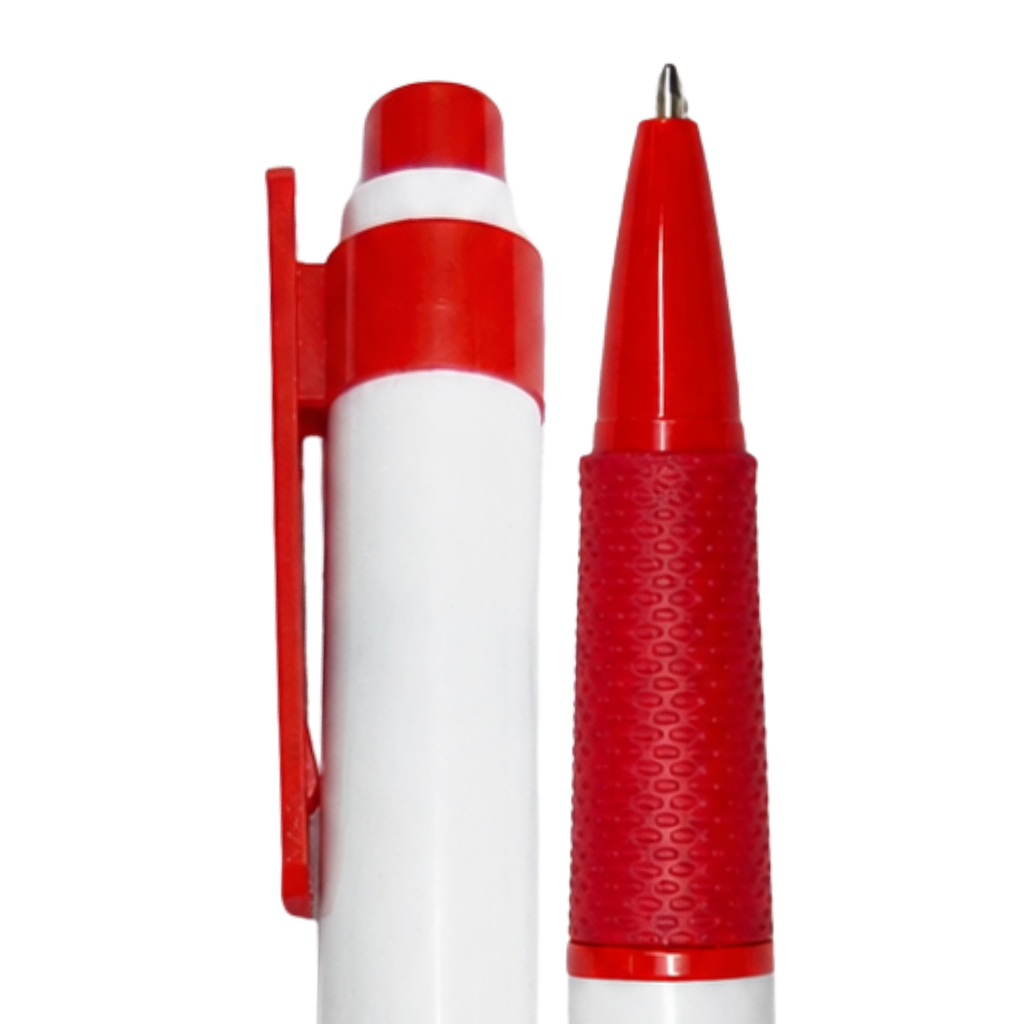 lapiceros, plástico, rojo, 13.4cm centimetros, brumos con goma antideslizante