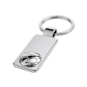 LLAVERO, ALEACION DE ZINC, PLATEADO, 12*5.5*0.7 cm, rectangular para sublimación con pelota 3D