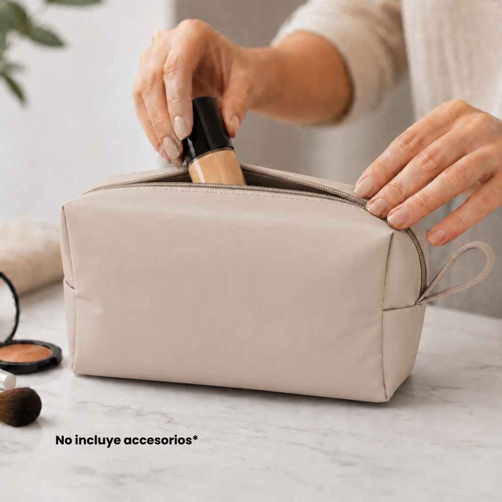 COSMETIQUERA, PU, BEIGE, 22*13*10 cm, SOFT TOUCH