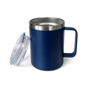 TAZA, ACERO INOXIDABLE, AZUL OSCURO, 350 ml, Thermal doble pared 8.8*10.8cm con tapa hermética
