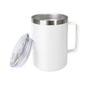 TAZA, ACERO INOXIDABLE, BLANCO, 350 ml, Thermal doble pared 8.8*10.8cm con tapa hermética