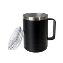 TAZA, ACERO INOXIDABLE, NEGRO, 350 ml, Thermal doble pared 8.8*10.8cm con tapa hermética