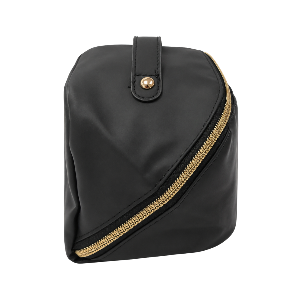 NECESER, PU, NEGRO, 22 x 12 x 12 cm, CON DOBLE COMPARTIMIENTO Y BOLSILLO ADICIONAL