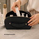 NECESER, PU, NEGRO, 22 x 12 x 12 cm, CON DOBLE COMPARTIMIENTO Y BOLSILLO ADICIONAL
