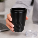 VASO, ACERO INOXIDABLE, NEGRO, 350 ml, Twister doble pared interior plástico