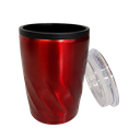 VASO, ACERO INOXIDABLE, ROJO, 350 ml, Twister doble pared interior plástico