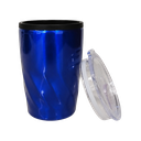 VASO, ACERO INOXIDABLE, AZUL REFLEX, 350 ml, Twister doble pared interior plástico