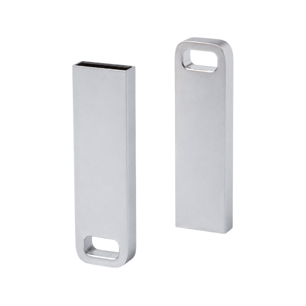 Memoria USB de 16GB , metal,  acabado metálico en mate, 1.2 x 4.1 x 0.4 cm, Plateado