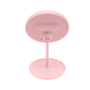 ESPEJO, PLÁSTICO, ROSADO, 18*18*6 cm, REDONDO DE TOCADOR CON LUZ LED
