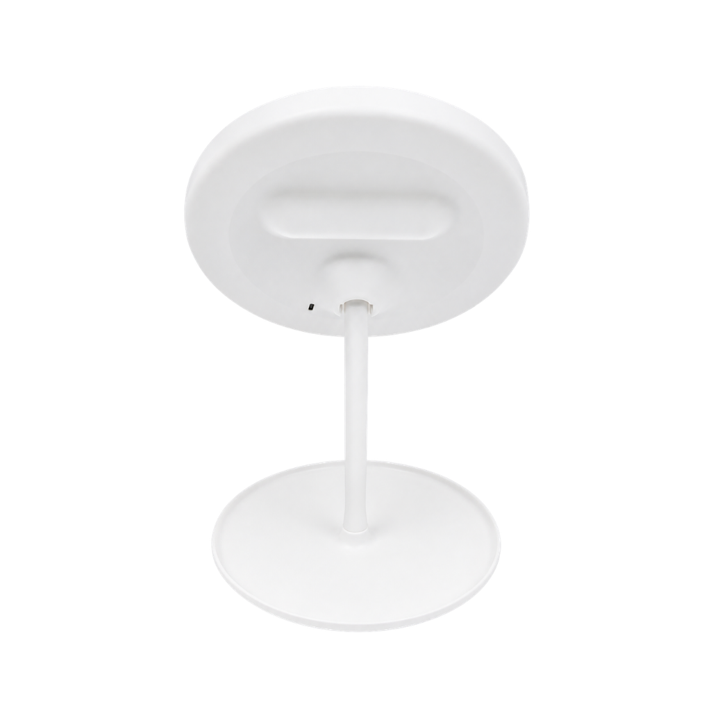 ESPEJO, PLÁSTICO, BLANCO, 18*18*6 cm, REDONDO DE TOCADOR CON LUZ LED