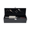CAJA PARA VINO, PU, NEGRO, 36*11*11 cm, CON 4 ACCESORIOS