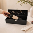 CAJA PARA VINO, PU, NEGRO, 36*11*11 cm, CON 4 ACCESORIOS