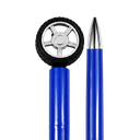 LAPICERO, PLÁSTICO, AZUL REFLEX, 14.5 cm, LLANTA GIRATORIA