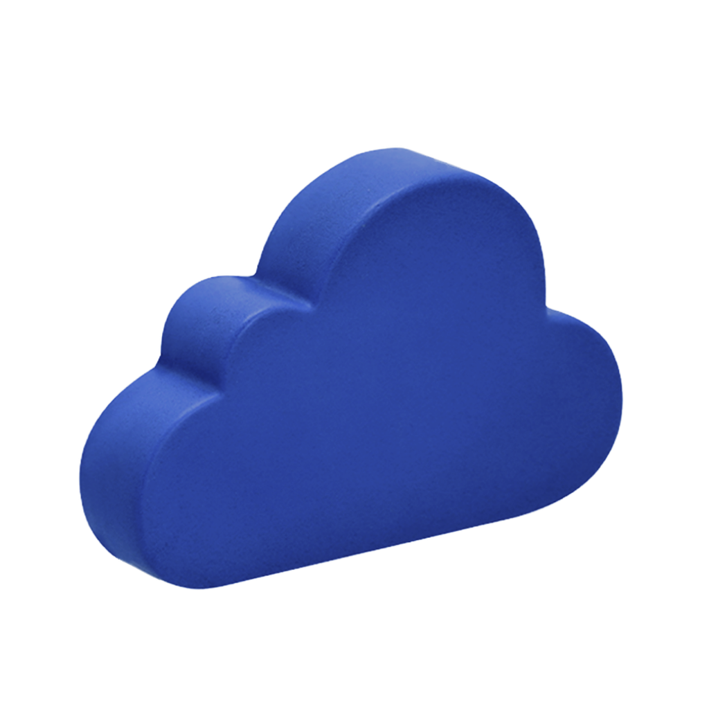 Antiestrés en forma de nube, PU, 9.5 x 6 x 1.9 cm, Azul