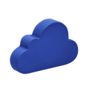 Antiestrés en forma de nube, PU, 9.5 x 6 x 1.9 cm, Azul