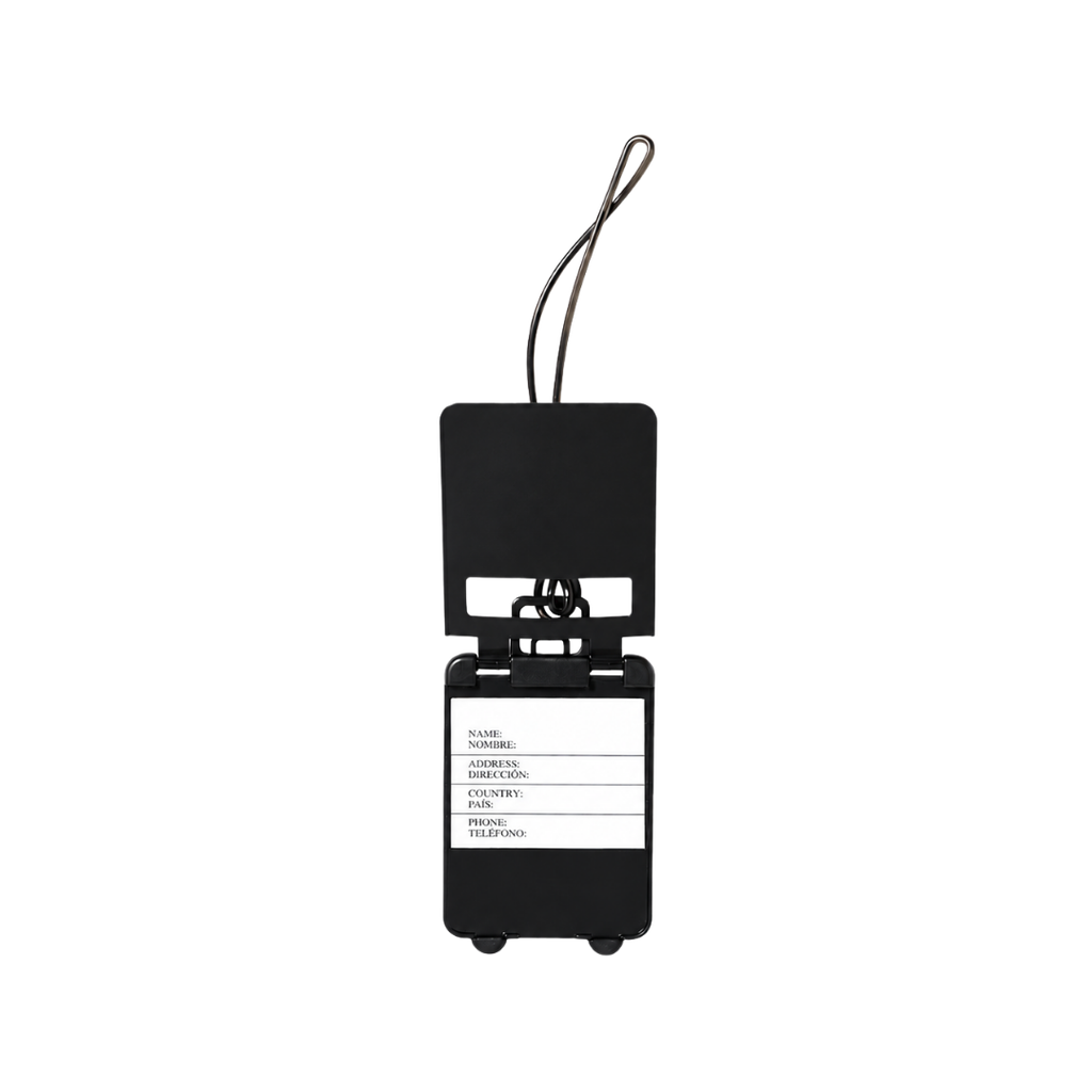 Identificador Maletas, Plastico,  5.5 x 9.5 x 0.4 cm, Negro