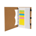 LIBRETA, PAPEL, NEGRO, Post de espiral con notas adhesivas de colores