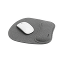 MOUSE PAD, POLIESTER, GRIS, 20 x 22.3 cm, CON BASE ANTIDESLIZANTE Y REPOSA MUÑECAS