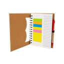 LIBRETA, PAPEL, ROJO, Post de espiral con notas adhesivas de colores