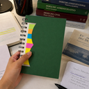 LIBRETA, PAPEL, VERDE, Post de espiral con notas adhesivas de colores