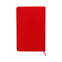 LIBRETA, PAPEL, ROJO, 14,8 x 21 cm, Ribbed 80 páginas de líneas, 70 gramos 80 con pasta PU, listón y banda elástica