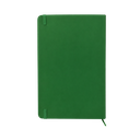 LIBRETA, PAPEL, VERDE, 14,8 x 21 cm, Ribbed 80 páginas de líneas, 70 gramos 80 con pasta PU, listón y banda elástica