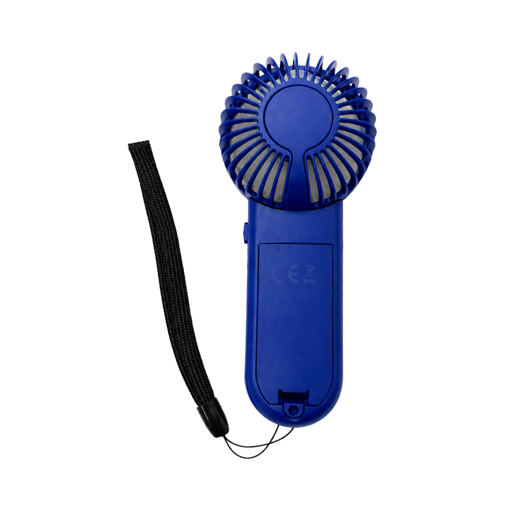 VENTILADOR, PLÁSTICO, AZUL REFLEX, 6,5x3,8x15 cm, de mano, mango liso con cinta para llevar