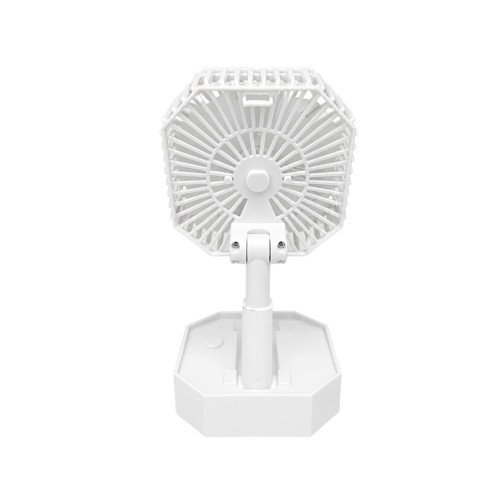 VENTILADOR, PLÁSTICO, BLANCO, 20*10,5*10,5 cm, octogonal plegable con luz led