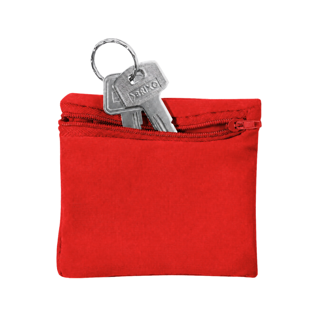 MUÑEQUERA, MICROFIBRA, ROJO, 10*9 cm, CON BOLSILLO DE CIERRE DE CREMALLERA