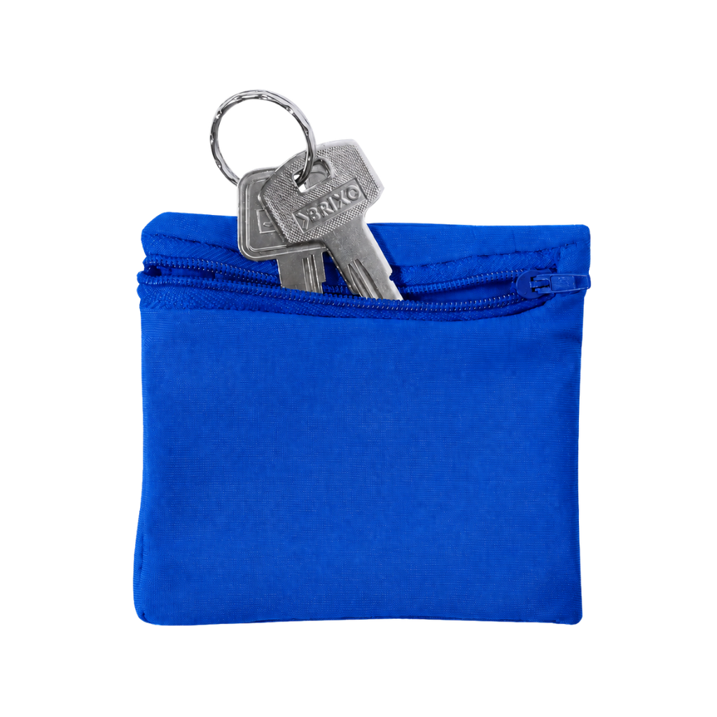 MUÑEQUERA, MICROFIBRA, AZUL, 10 x 9 cm, CON BOLSILLO DE CIERRE DE CREMALLERA