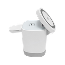 Cargador inalámbrico magnético 3 en 1 de 15W,  ABS reciclado, 6.4 x 9 x 6.4 cm, Blanco
