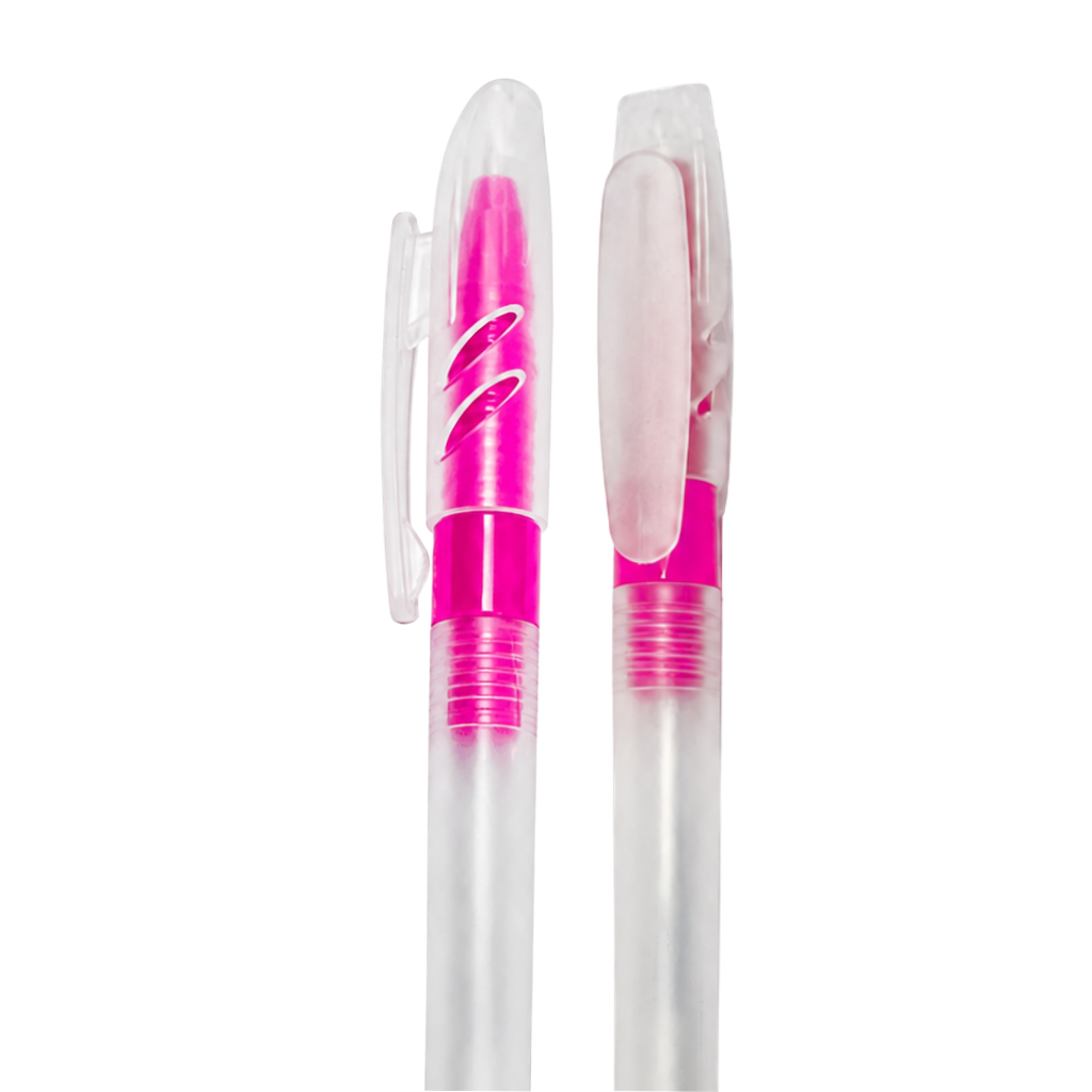 lapiceros, plástico, fucsia, 12.5 centimetros, nevado con tapon