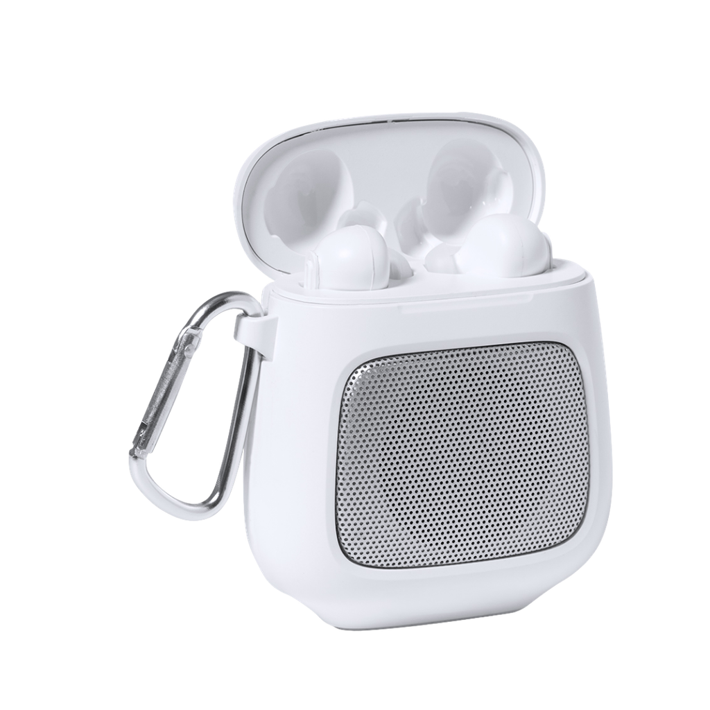 Auriculares con bocina, con conexión Bluetooth  5.0, ABS, 7.5 x 8.7 x 4 cm, Blanco