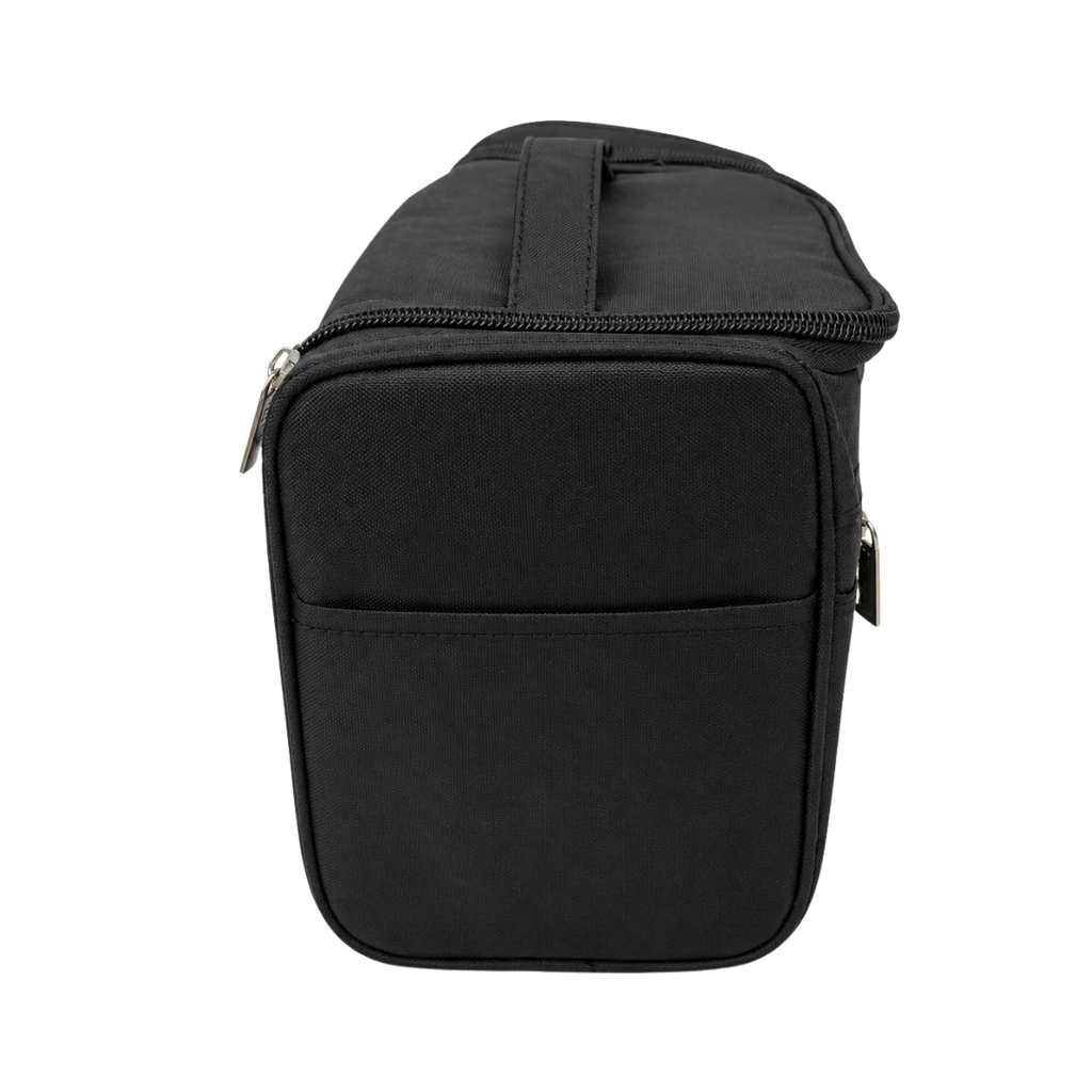 NECESER, POLIESTER, NEGRO, 22*17.5*7 cm, PLEGABLE DE VIAJE CON COMPARTIMENTOS
