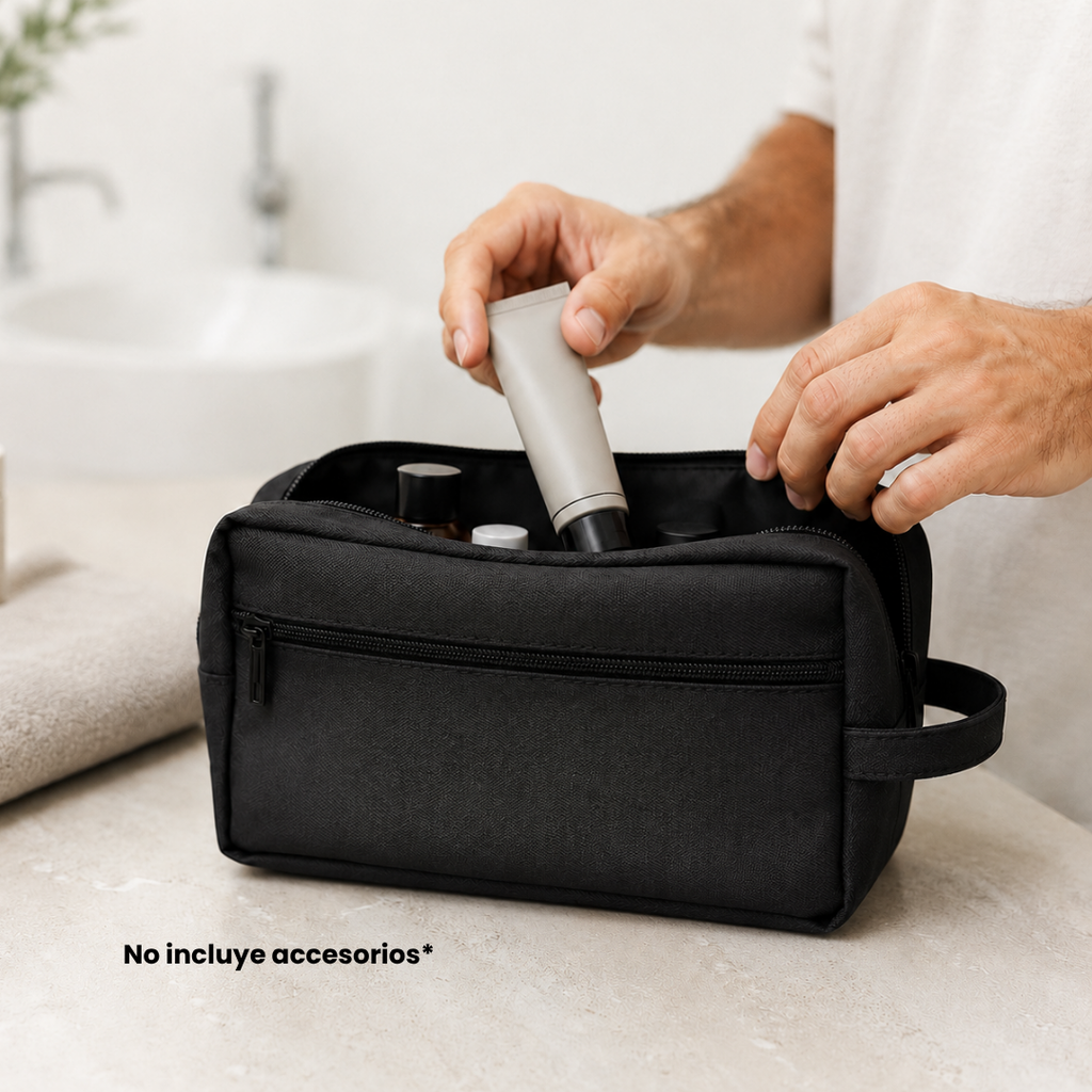 NECESER MULTIUSOS, PU, NEGRO, 21 x 13 x 8.5 cm, PRÁCTICA ASA DE MANO