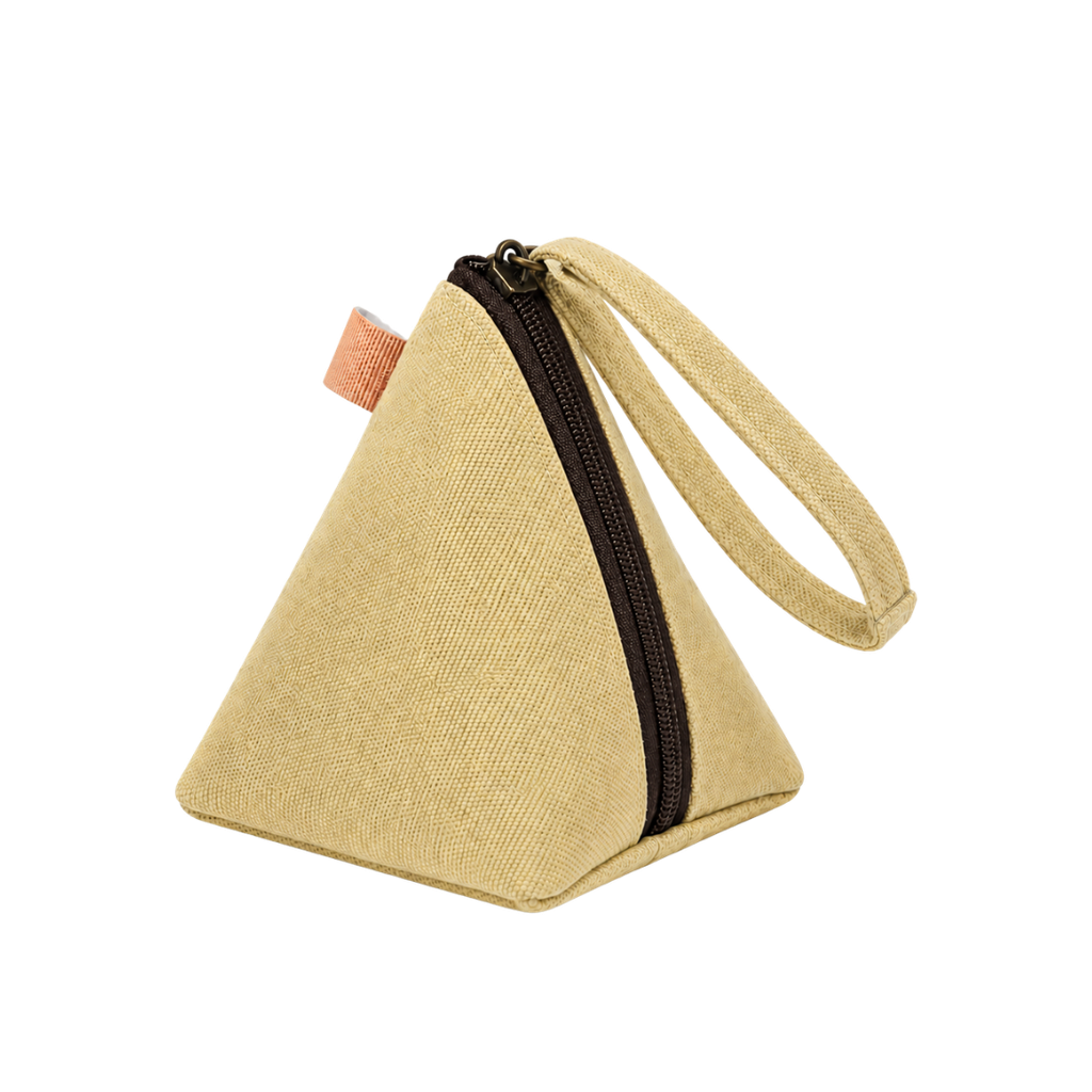 MONEDERO, CANVAS, NATURAL, 10 x 10 x 10 cm, EN FORMA DE PIRÁMIDE