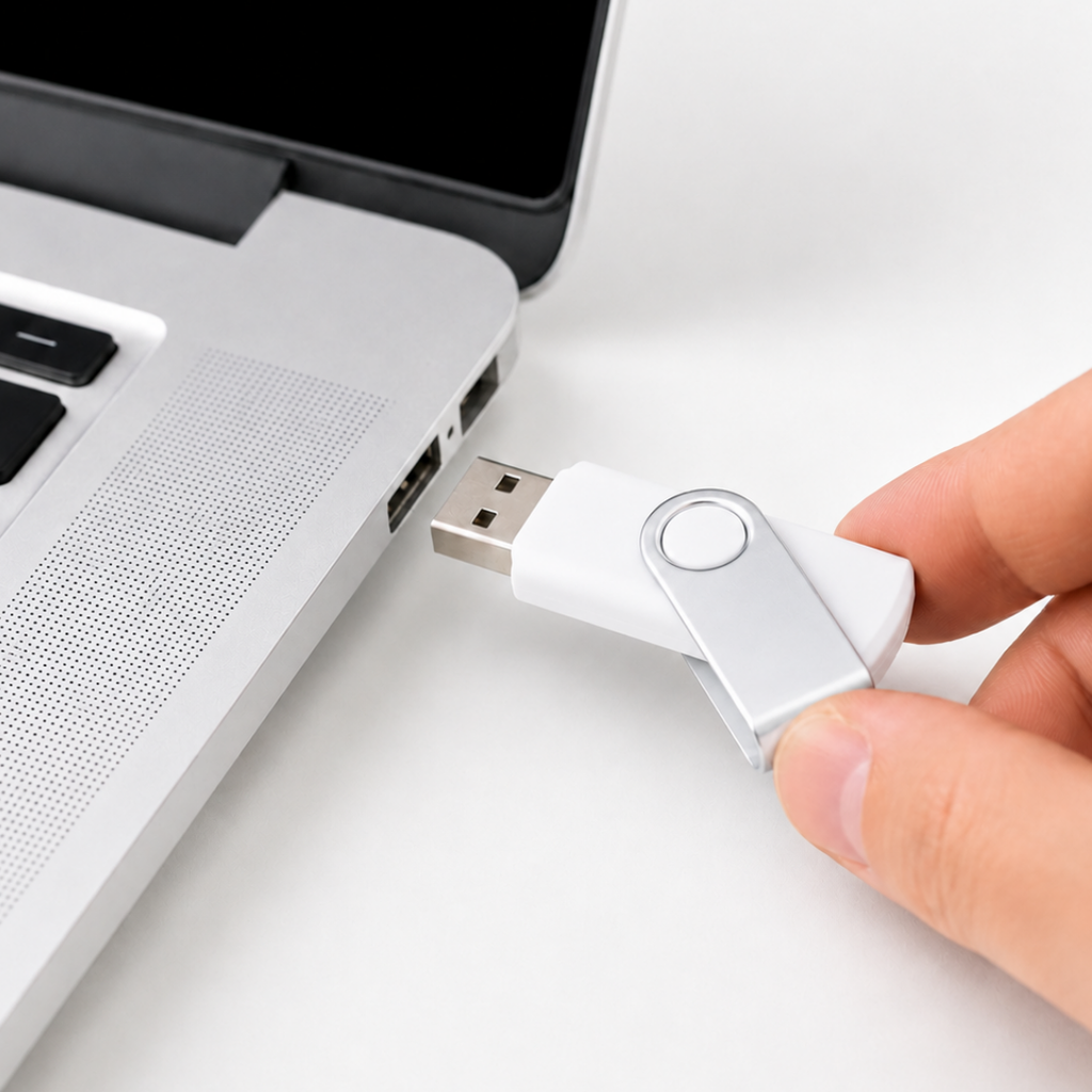 MEMORIA USB 32GB, ABS / METAL, BLANCO, 2 x 5.8 x 1 cm, CON MECANISMO GIRATORIO Y CLIP DE METAL