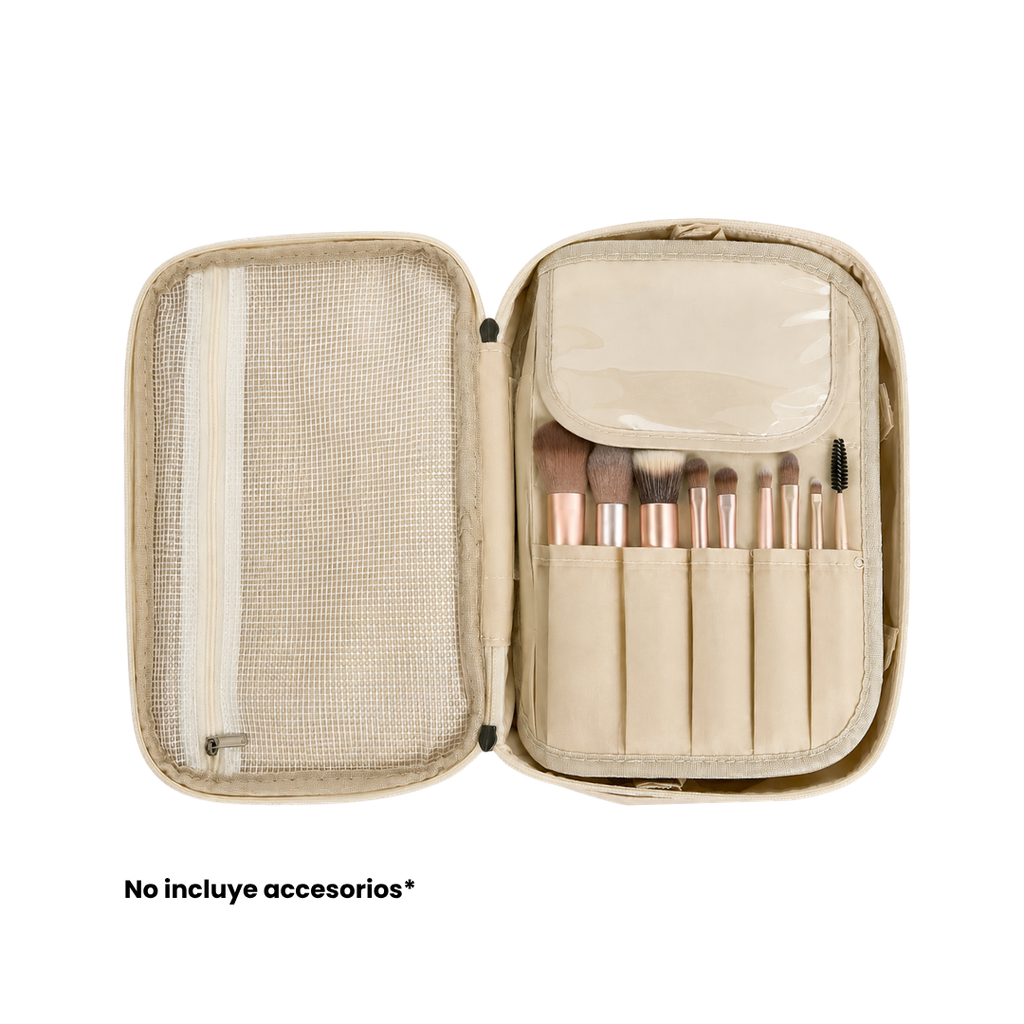 COSMETIQUERA, POLIESTER, CREMA, 24*17.5*9 cm, ORGANIZADORA MULTIUSOS