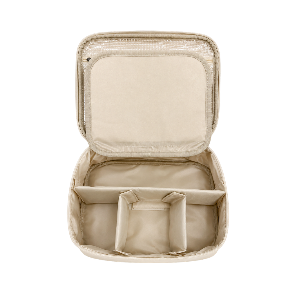 COSMETIQUERA, POLIESTER, CREMA, 24*17.5*9 cm, ORGANIZADORA MULTIUSOS