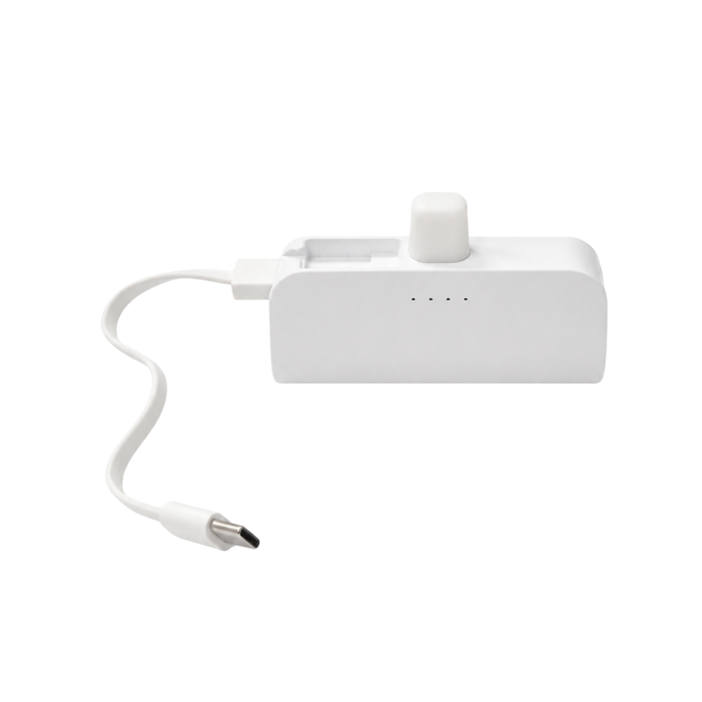 Power Bank, 8 x 4.8 x 2.8 cm, Blanco