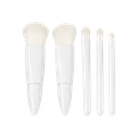 SET DE BROCHAS, PLÁSTICO, BLANCO, 10*7.5 cm, 5 PCS PARA MAQUILLAJE CON ESTUCHE Y ESPEJO