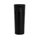VASO, ACERO INOXIDABLE, NEGRO, 480 ml, Mumbai 6.8*19.5 cm térmico doble pared con tapa automática y base antideslizante