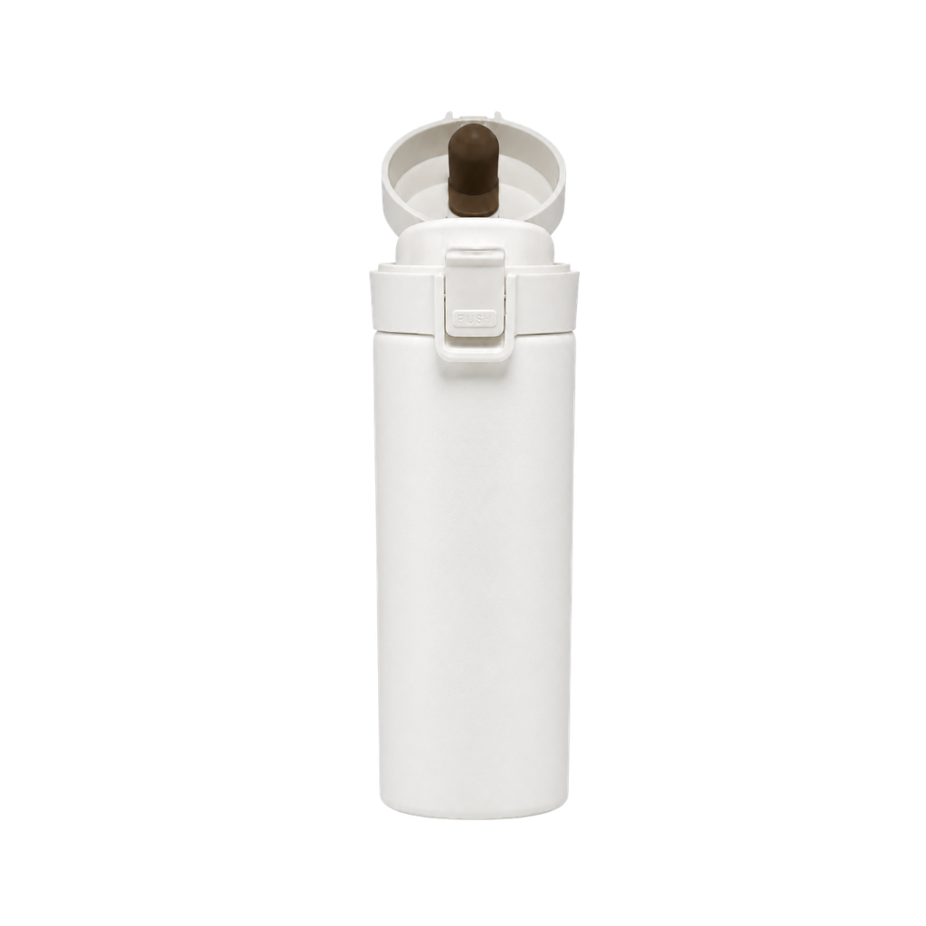 VASO, ACERO INOXIDABLE, BLANCO, 480 ml, Mumbai 6.8*19.5 cm térmico doble pared con tapa automática y base antideslizante
