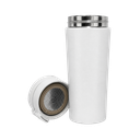 VASO, ACERO INOXIDABLE, BLANCO, 480 ml, Mumbai 6.8*19.5 cm térmico doble pared con tapa automática y base antideslizante